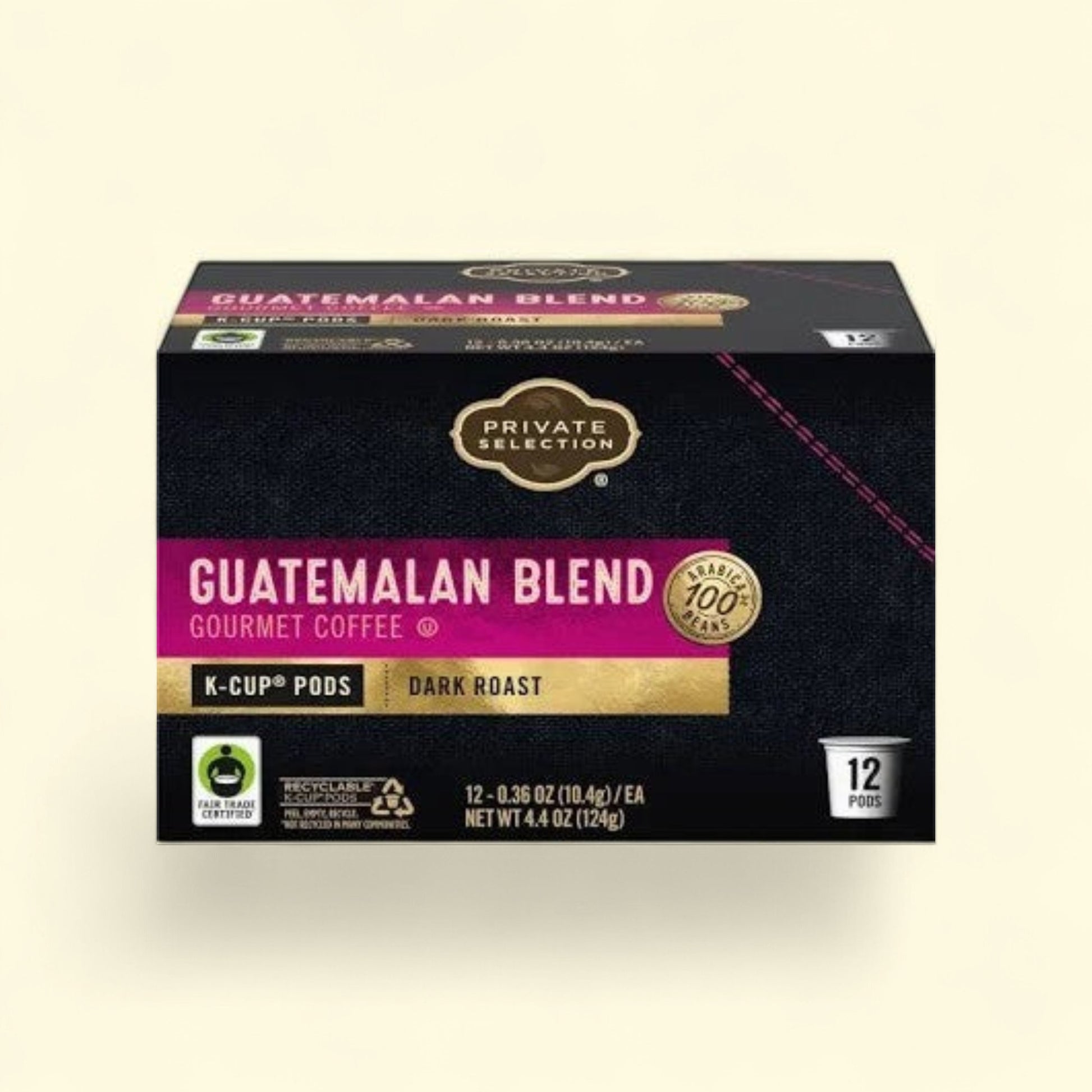 Treatspree Private Selection Guatemalan Blend dark roast coffee pods, 12 count, made with 100% arabica beans for a rich, full-bodied flavor.