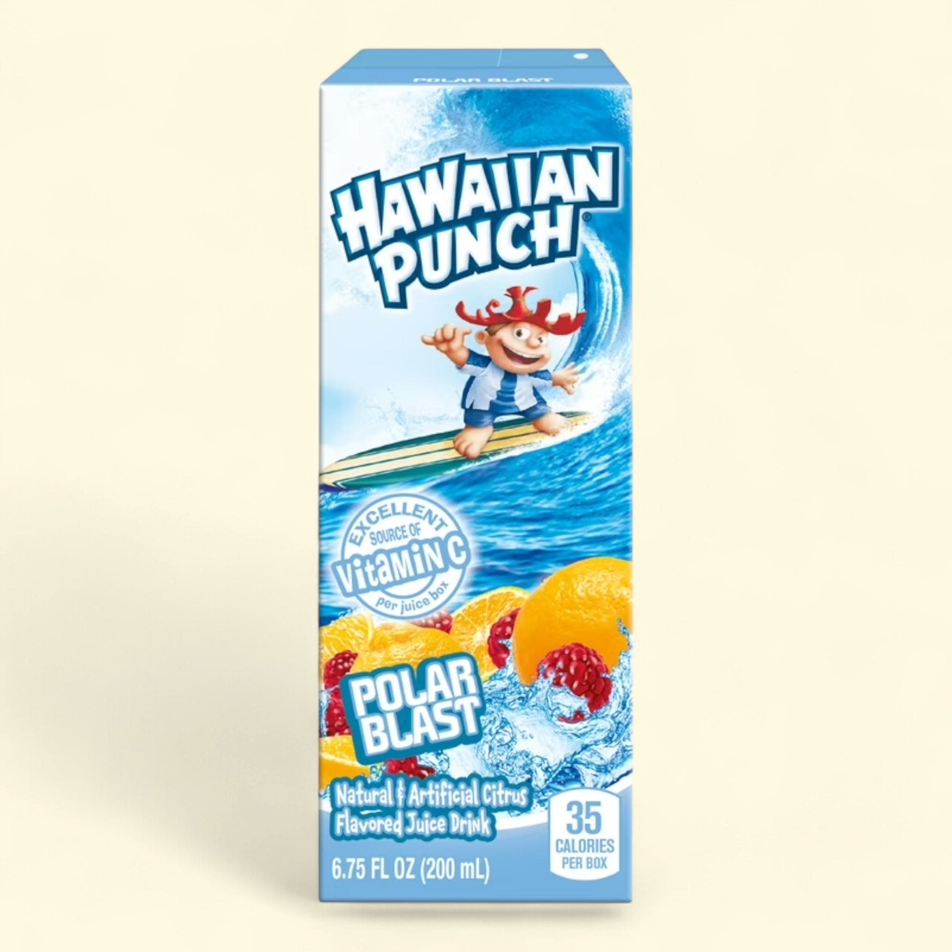 Treatspree Hawaiian Punch Polar Blast juice drink box with citrus and berry flavors, excellent source of Vitamin C.
