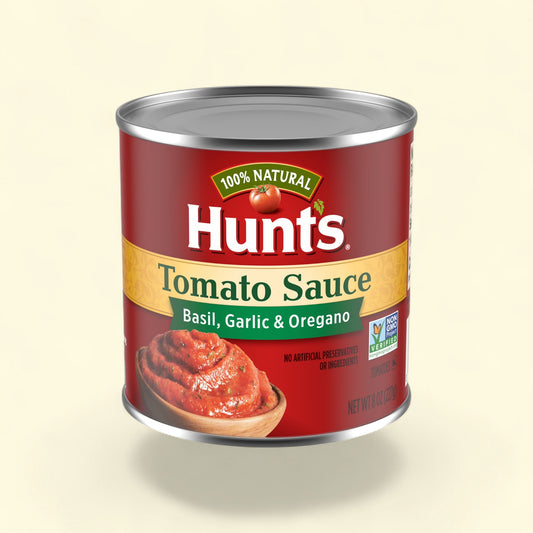 Treatspree Hunt's Tomato Sauce with Basil, Garlic & Oregano, 8 oz can. Smooth tomato sauce with Italian herbs.