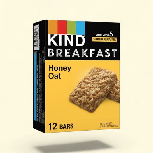 Treatspree KIND Breakfast Honey Oat Bars, made with 5 super grains, gluten-free, 12 bars.