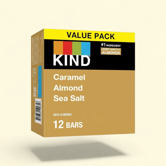 Treatspree KIND Caramel Almond & Sea Salt value pack of 12 bars. Gluten-free, kosher snack with almonds, caramel, and sea salt.