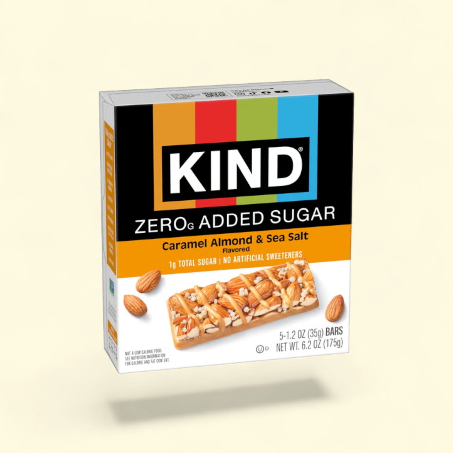 Treatspree KIND Caramel Almond & Sea Salt bars, zero added sugar, keto-friendly snack with almonds and caramel drizzle.