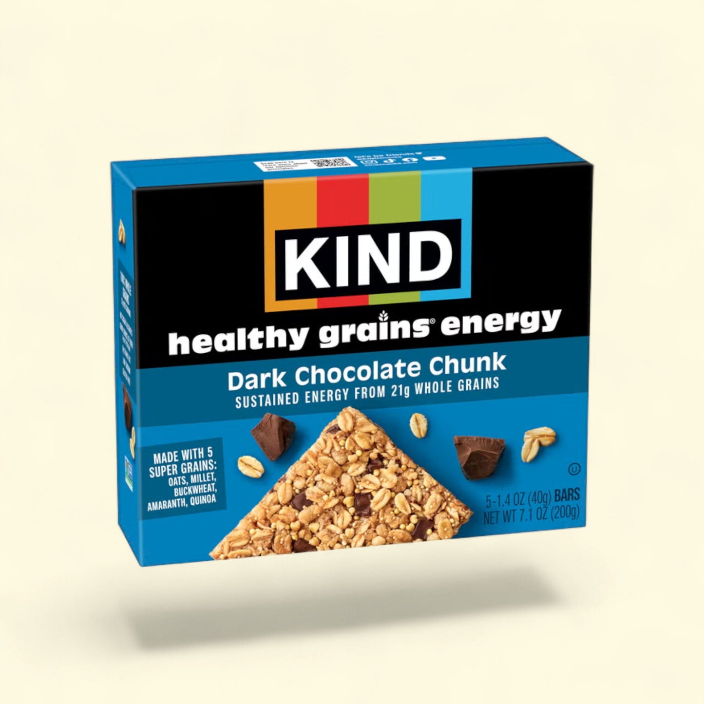Treatspree KIND Dark Chocolate Chunk energy bars with 21g whole grains, made with 5 super grains, gluten-free, Non-GMO.