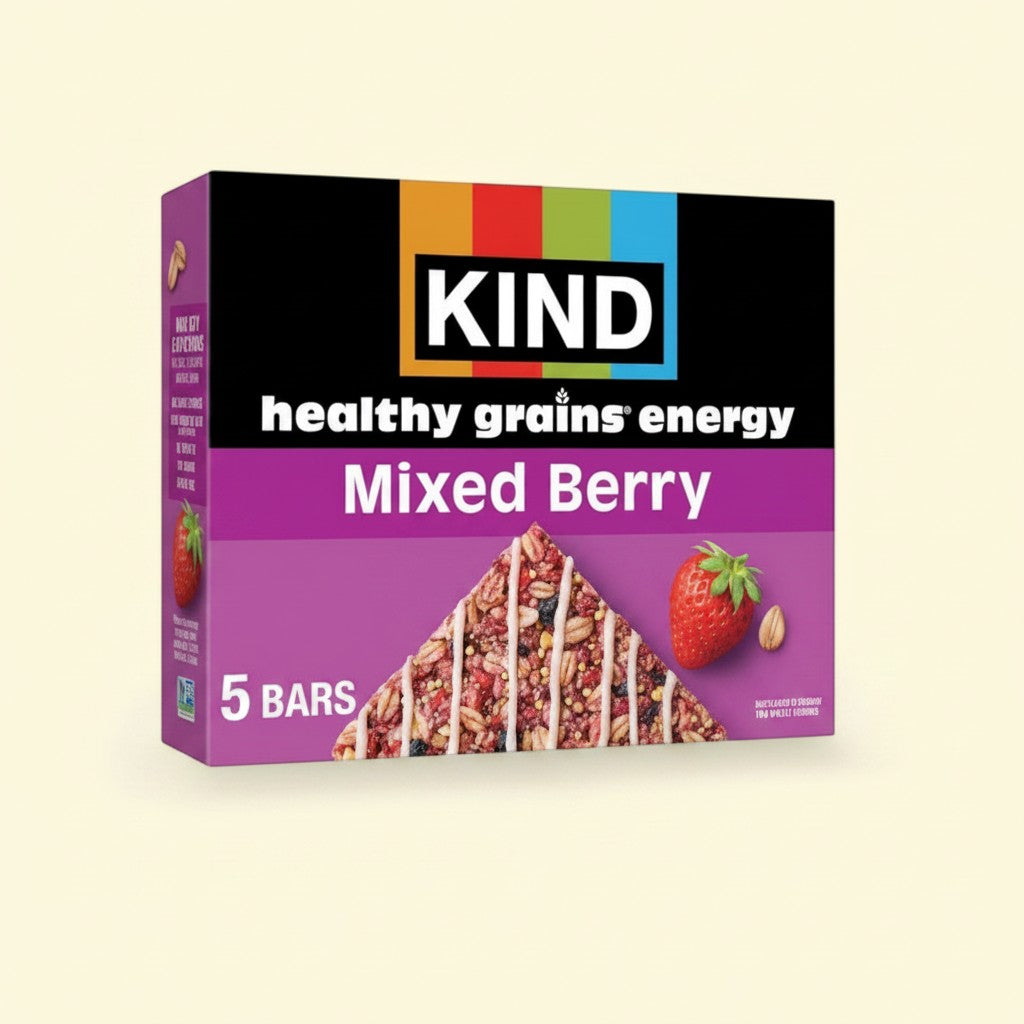 Treatspree KIND Health Grains Energy Mixed Berry Protein Bars, 5ct. Packed with whole grains and real fruit.