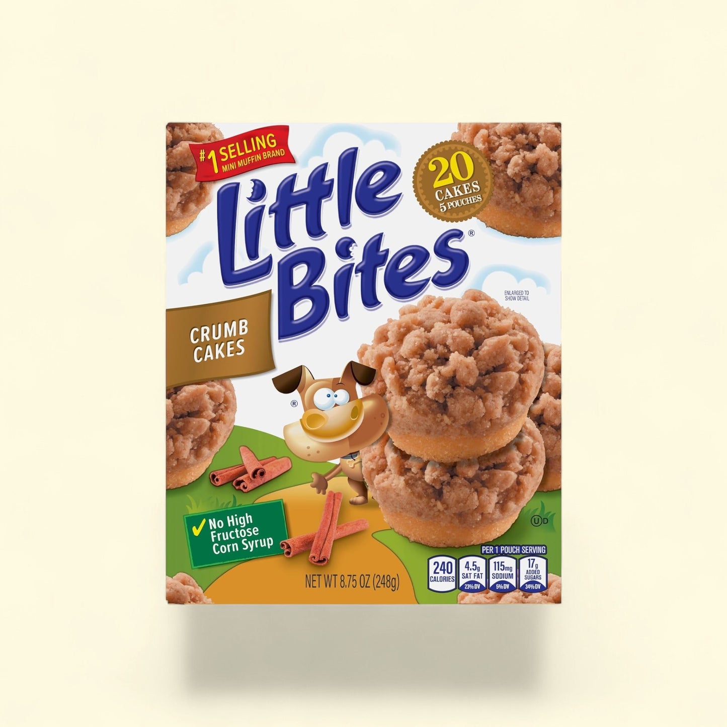 Treatspree Little Bites Crumb Cake Muffins, 5 pouches of 4 mini muffins each, no high fructose corn syrup.