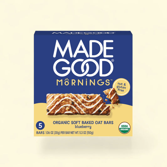 Treatspree MadeGood Blueberry Organic Soft Baked Oat Bars, nut & gluten free, 5 count.