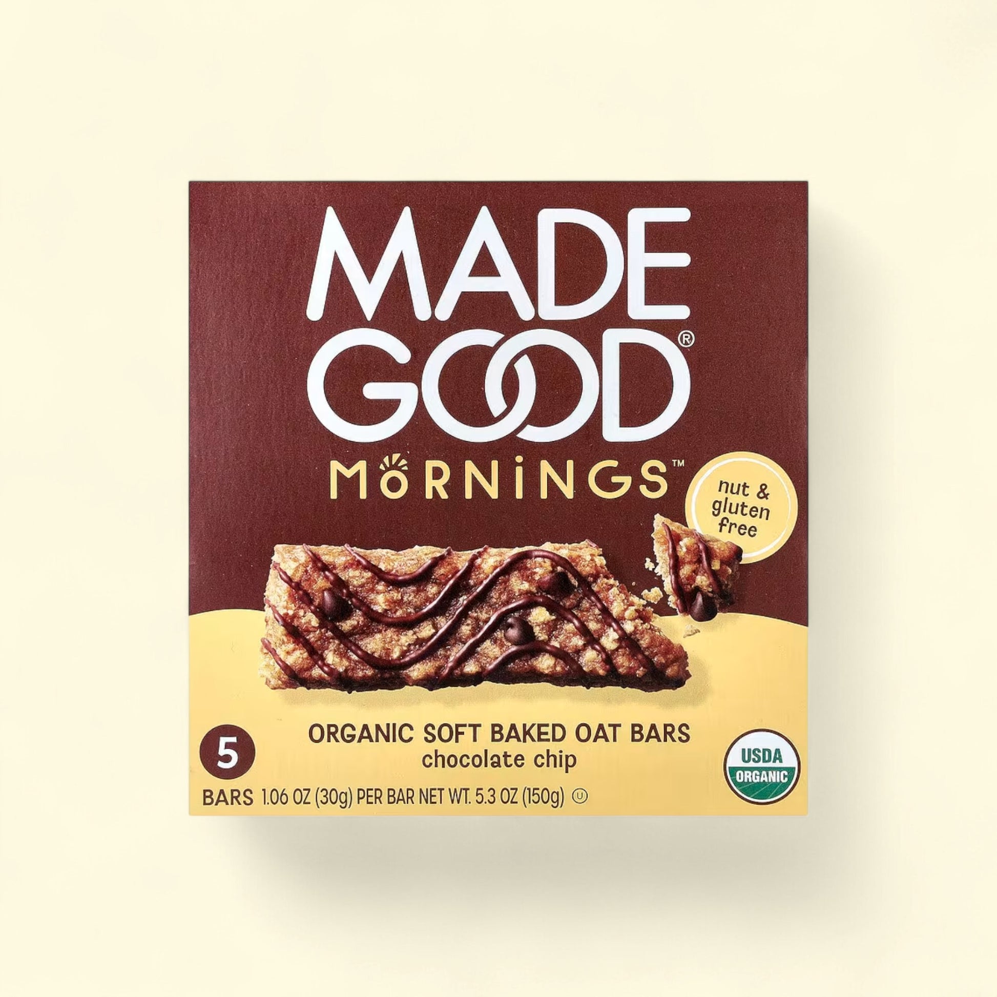 Treatspree MadeGood Morning Chocolate Chip soft baked oat bars, nut & gluten free, USDA Organic.