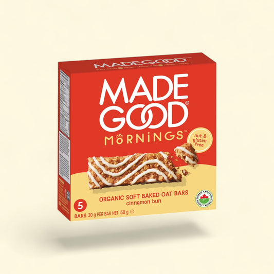 Treatspree MadeGood Mornings Cinnamon Bun soft baked oat bars, nut & gluten free, 5 bars.