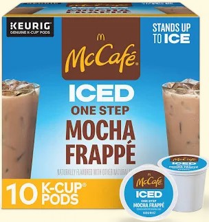 Treatspree McCafé Iced Mocha Frappe K-Cup Coffee Pods, 10 count. Brews a rich, chocolatey iced coffee over ice.
