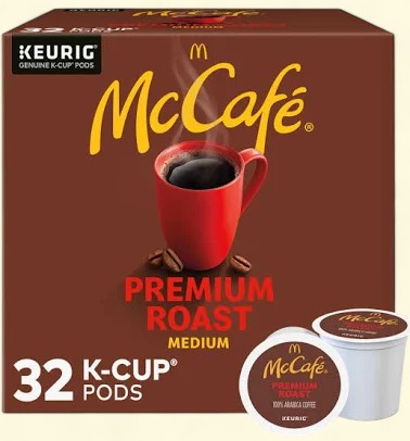 Treatspree McCafé Premium Roast Medium Roast K-Cup Coffee Pods, 32 count, made with 100% Arabica beans.