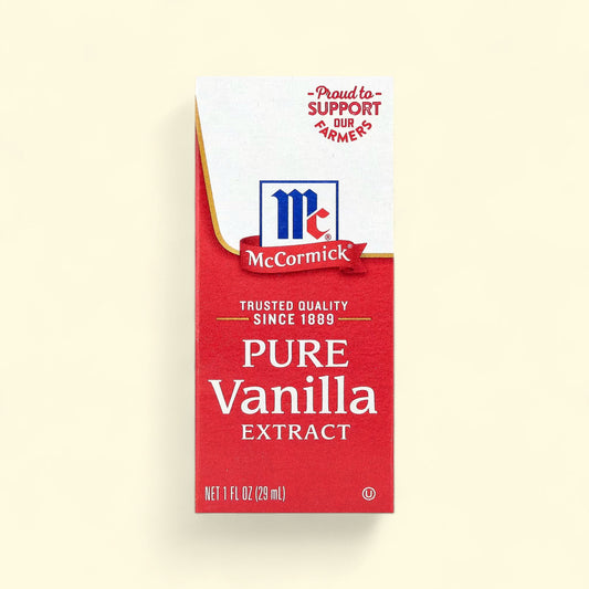 Treatspree McCormick Pure Vanilla Extract, 1 fl oz bottle. Gluten-free, made with Madagascar vanilla beans.