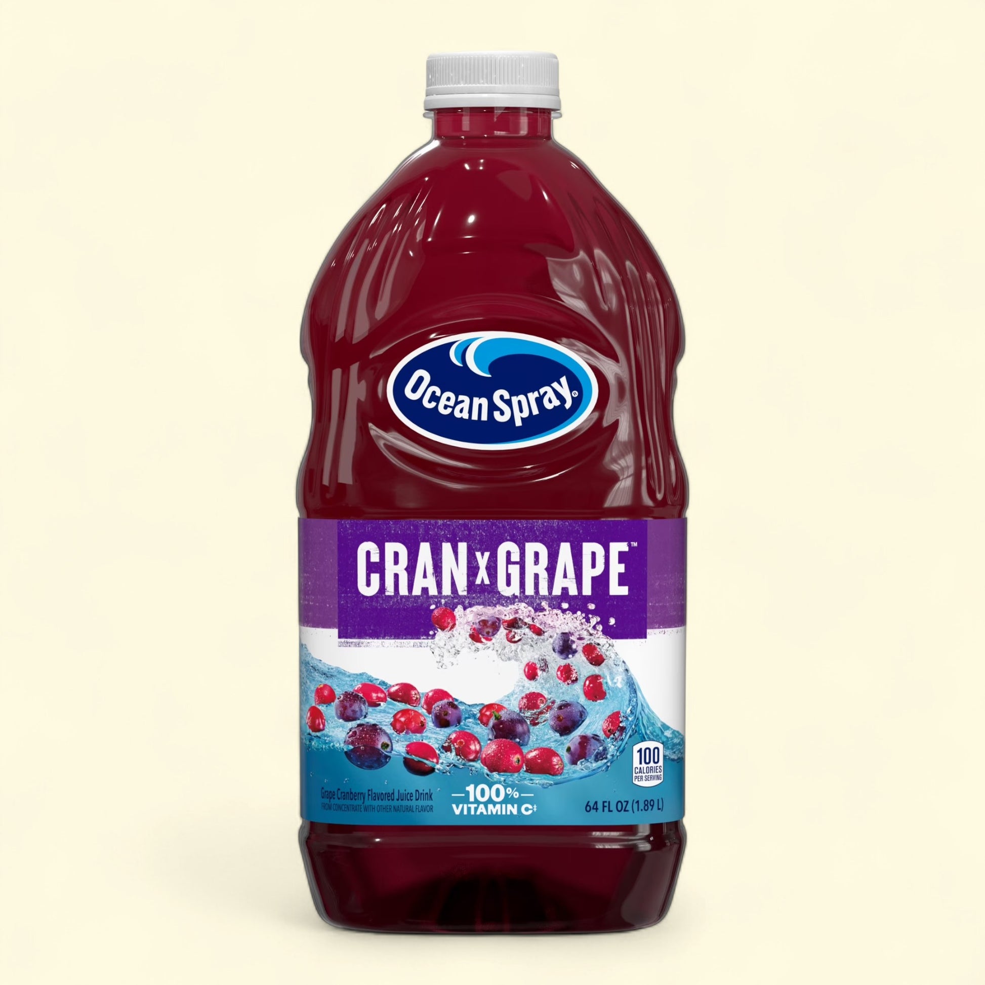 Treatspree Ocean Spray Cran-Grape Juice 64 fl oz bottle with real fruit juice concentrate and 100% Vitamin C.