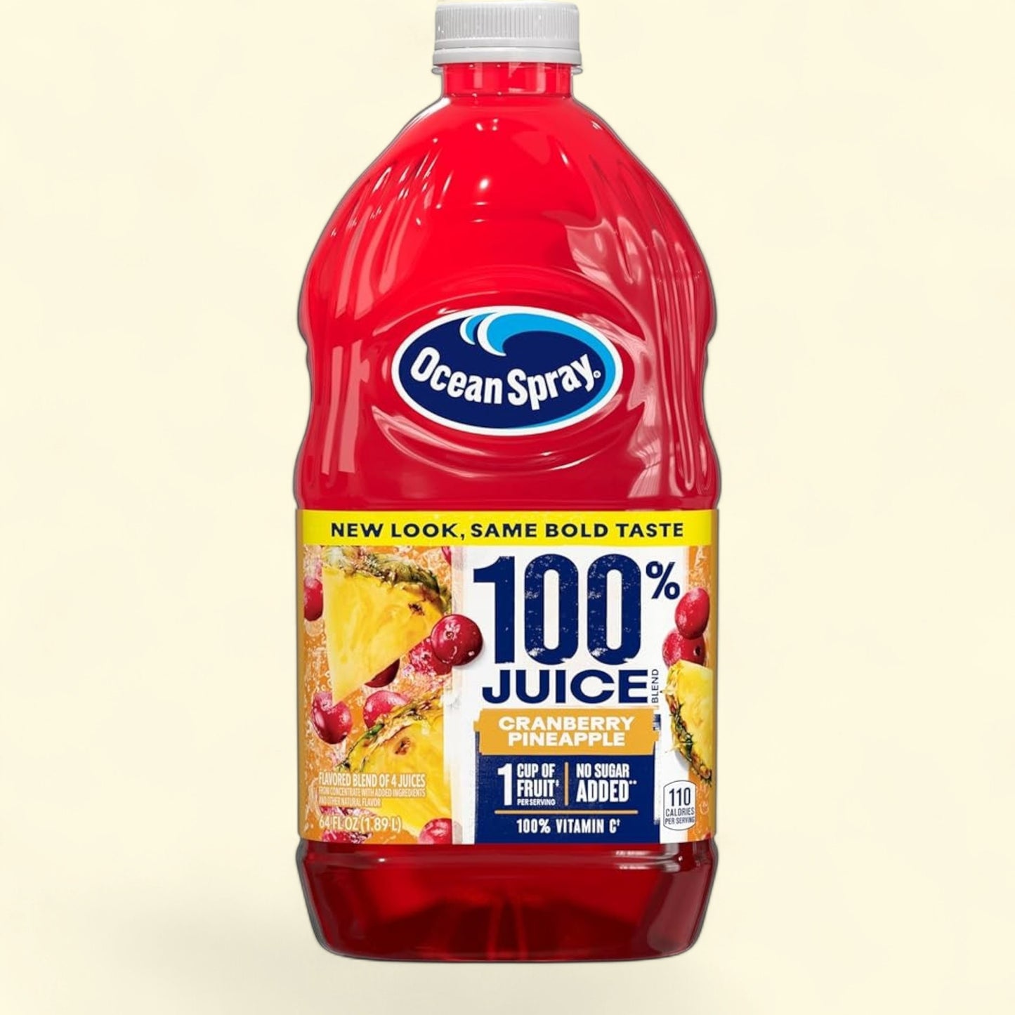 Treatspree Ocean Spray Cran-Pineapple juice bottle, 64 fl oz. Red bottle with white cap. Features images of cranberries and pineapple slices.