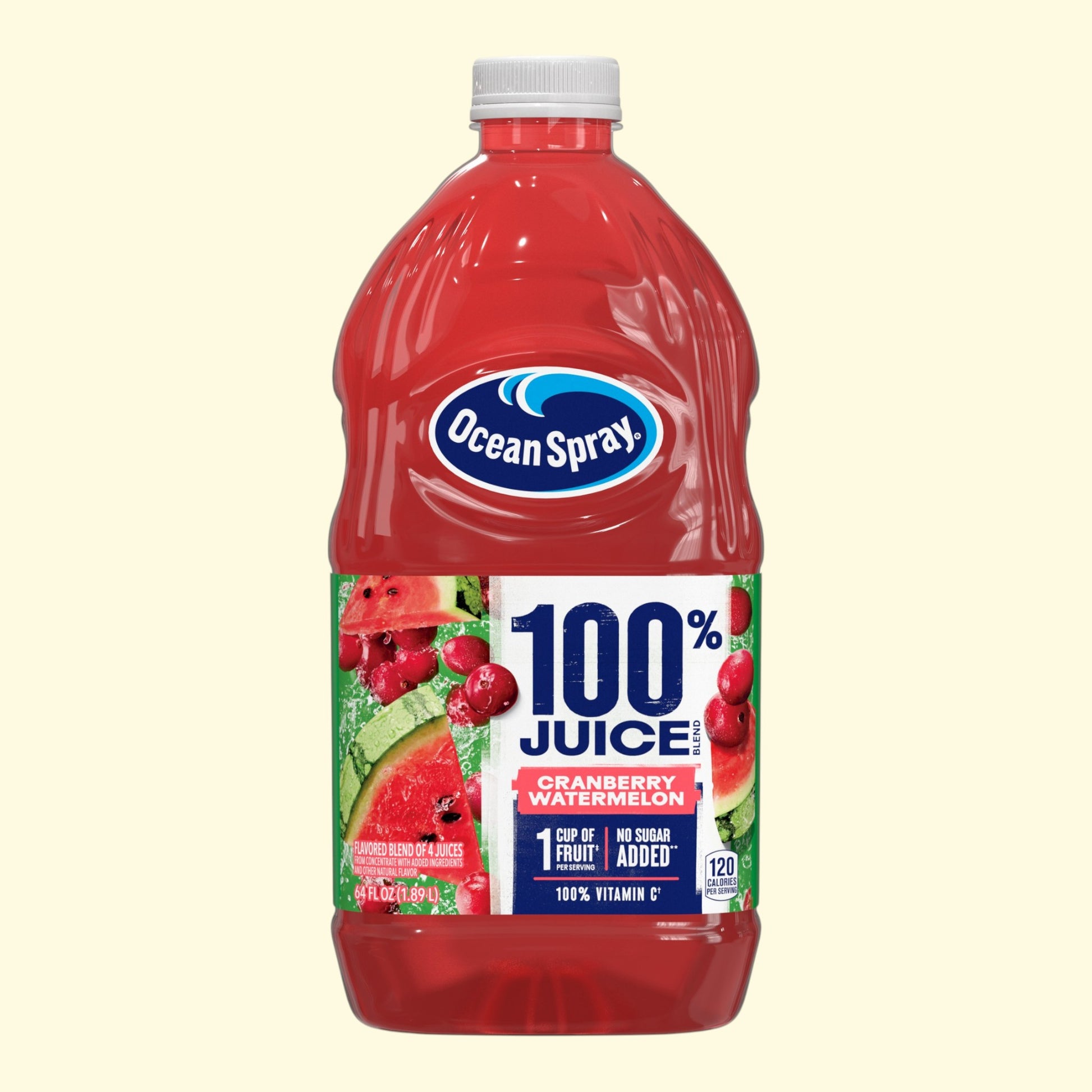 Treatspree Ocean Spray Cran-Watermelon Juice 64 fl oz bottle. Red juice with watermelon and cranberry graphics.