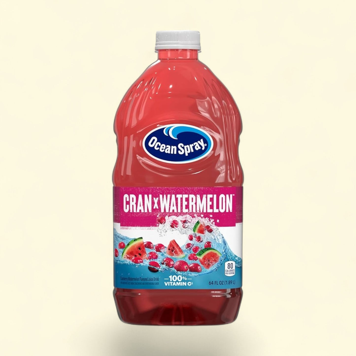 Treatspree Ocean Spray Cran-Watermelon juice drink, 64 fl oz bottle, with real cranberry and watermelon imagery.