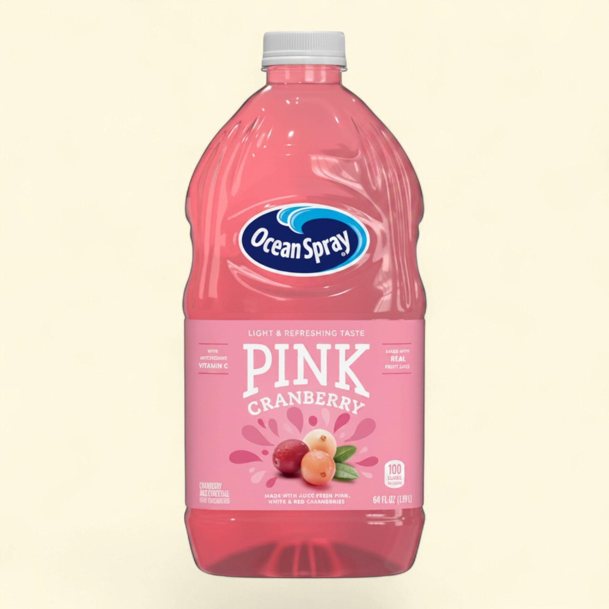 Treatspree Ocean Spray Pink Cranberry Juice Cocktail, 64 fl oz bottle with a light and refreshing taste, made with real fruit juices and antioxidant vitamin C.