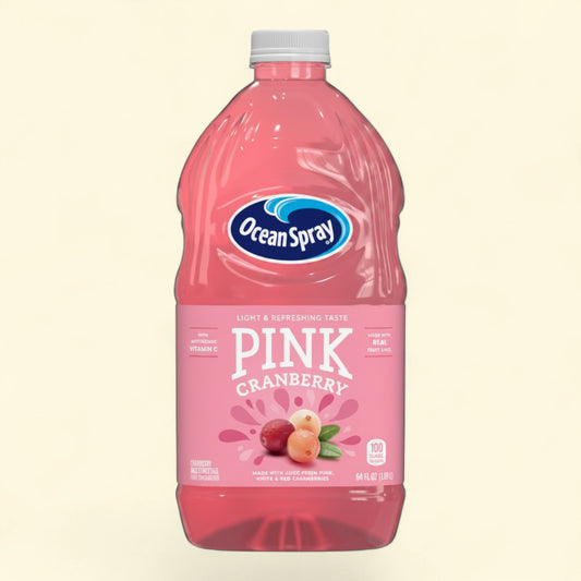 Treatspree Ocean Spray Pink Cranberry Juice Cocktail, 64 fl oz bottle with a light and refreshing taste, made with real fruit juices and antioxidant vitamin C.