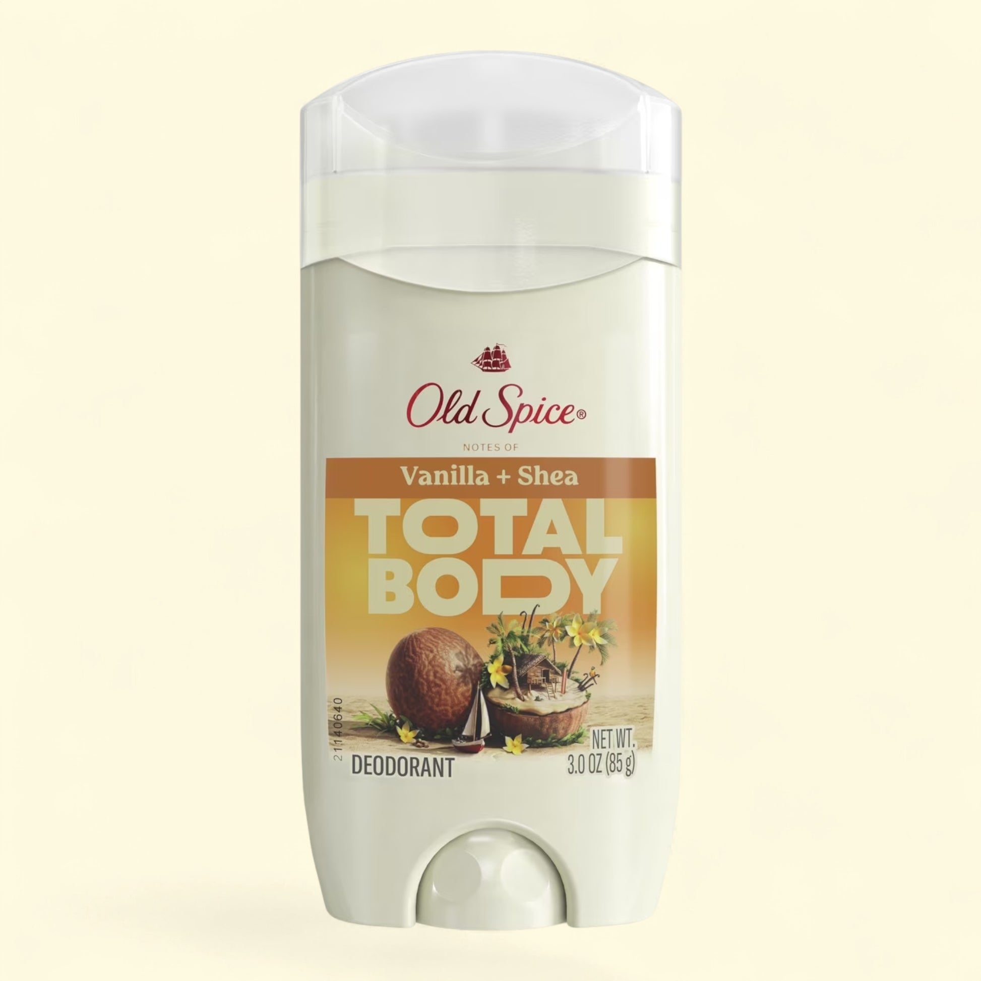 Treatspree Old Spice Total Body Deodorant for Men, Vanilla + Shea scent, 3oz stick. Aluminum-free formula.