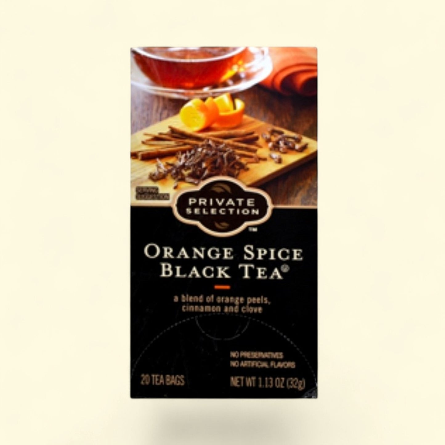 Treatspree Private Selection Orange Spice Black Tea bags with orange peels, cinnamon, and clove. 20 count.