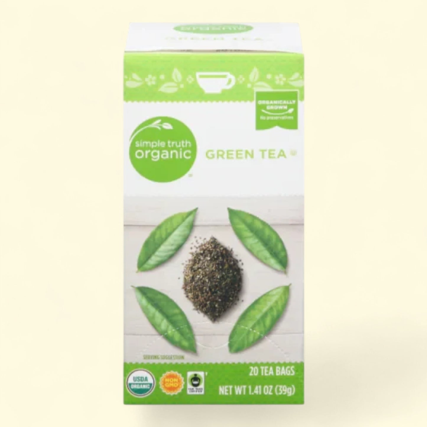 Treatspree Simple Truth Organic Green Tea Bags, 20 count, USDA Organic, Non-GMO, no preservatives.