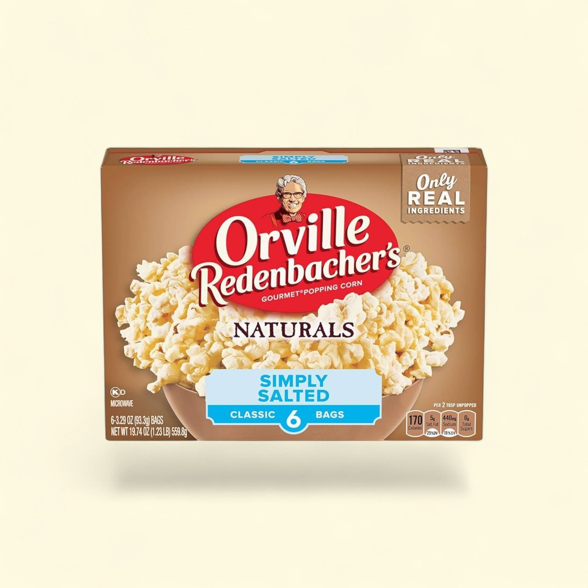 Treatspree Orville Redenbacher's Naturals Simply Salted microwave popcorn box with 6 classic bags.