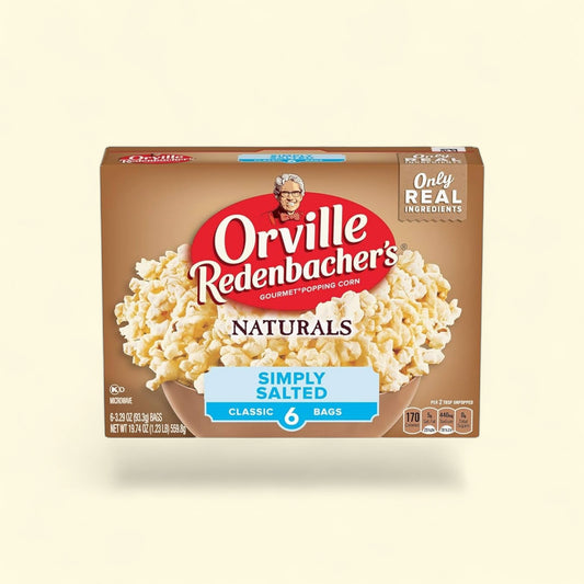 Treatspree Orville Redenbacher's Naturals Simply Salted microwave popcorn box with 6 classic bags.