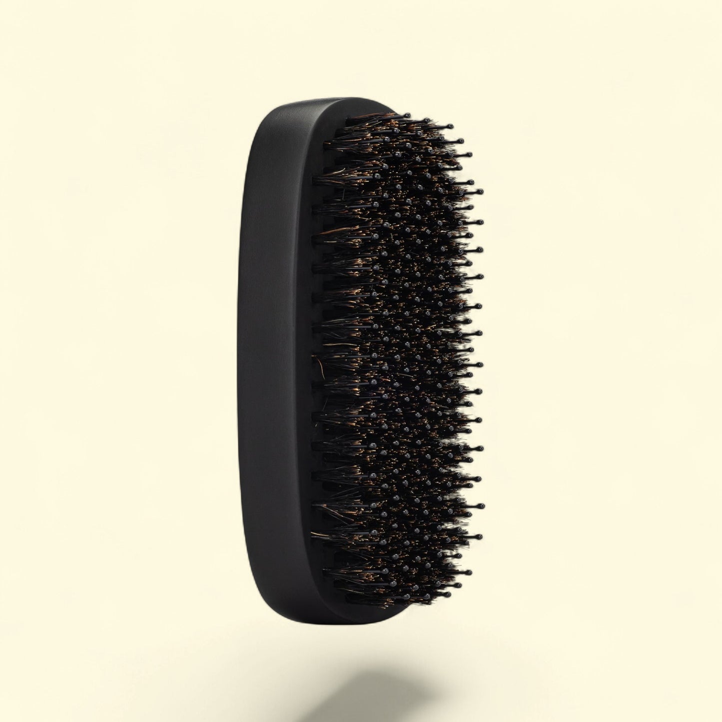 Treatspree black palm brush with boar bristles for short hair and beards, detangles and adds shine.