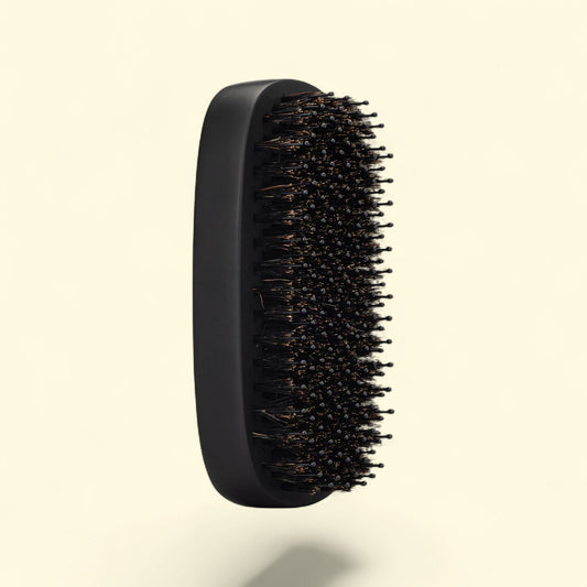 Treatspree black palm brush with boar bristles for short hair and beards, detangles and adds shine.