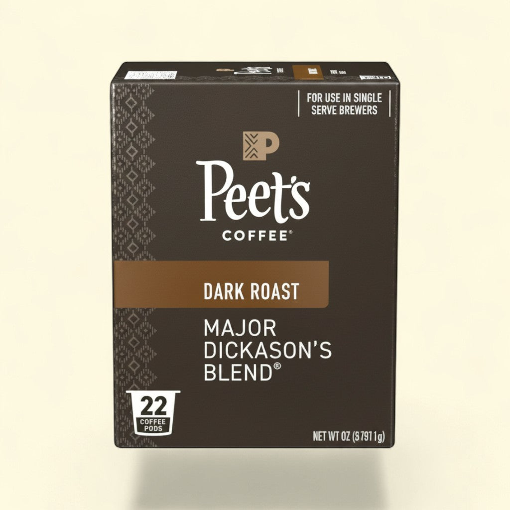 Treatspree Peet's Coffee Major Dickason's Blend dark roast single serve coffee pods, 22 count