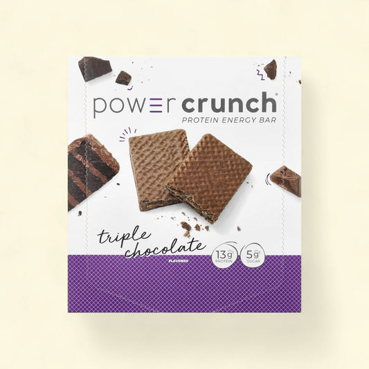 Treatspree Power Crunch Triple Chocolate Protein Energy Bar with 13g protein and 5g sugar.