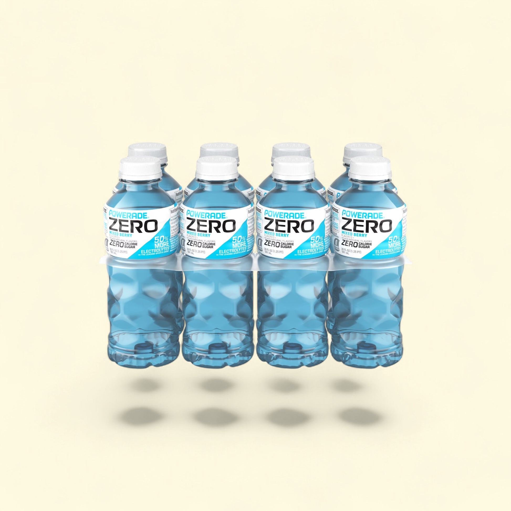 Treatspree Powerade Zero Sugar Mixed Berry sport drink multipack bottles with electrolytes. Blue liquid.