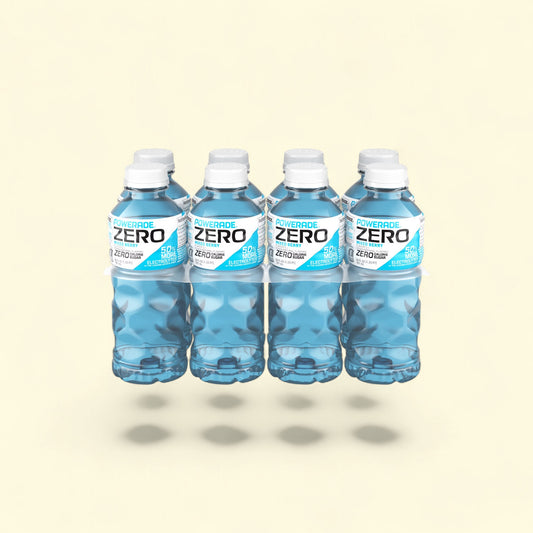 Treatspree Powerade Zero Sugar Mixed Berry sport drink multipack bottles with electrolytes. Blue liquid.