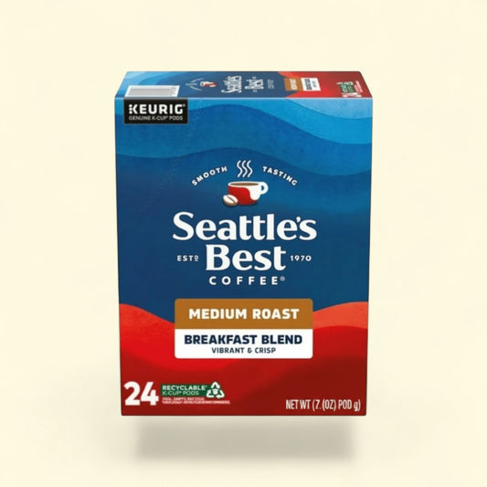 Treatspree Seattle's Best Coffee Breakfast Blend K-Cup Pods, medium roast, 24 count, vibrant & crisp