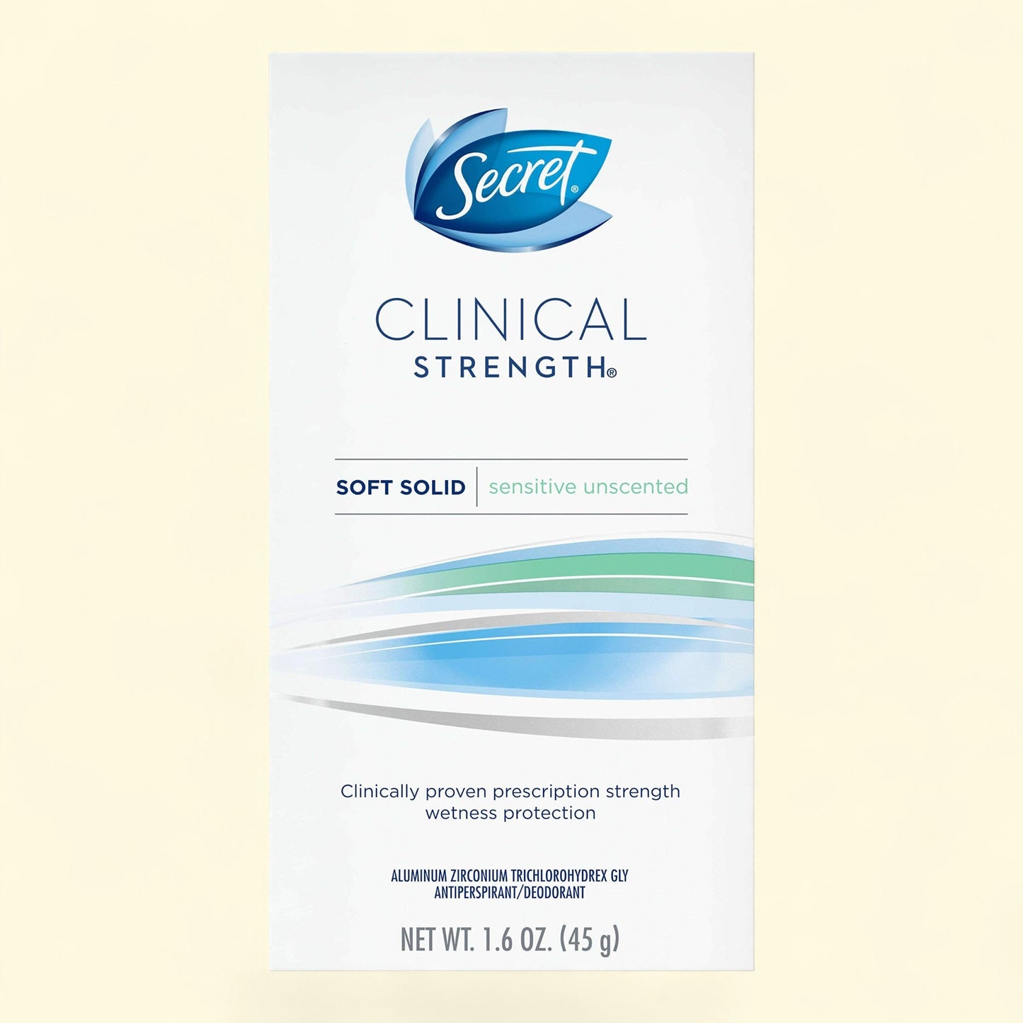 Treatspree Secret Clinical Soft Solid Antiperspirant & Deodorant, Unscented Sensitive, 1.6 oz. Clinically proven prescription strength wetness protection.