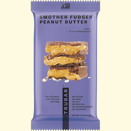 TRUBAR Protein Bar, Smother Fudger Peanut Butter, 5 Count — authentic US product shipped worldwide by Treatspree