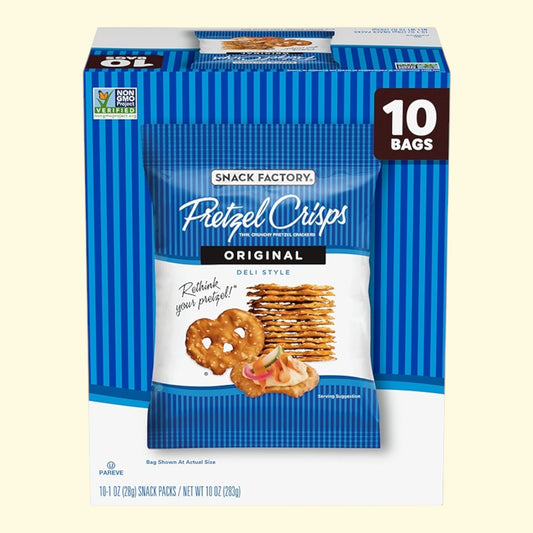 Snack Factory Pretzel Crisps, Original, 1 oz, 10 Ct — authentic US product shipped worldwide by Treatspree