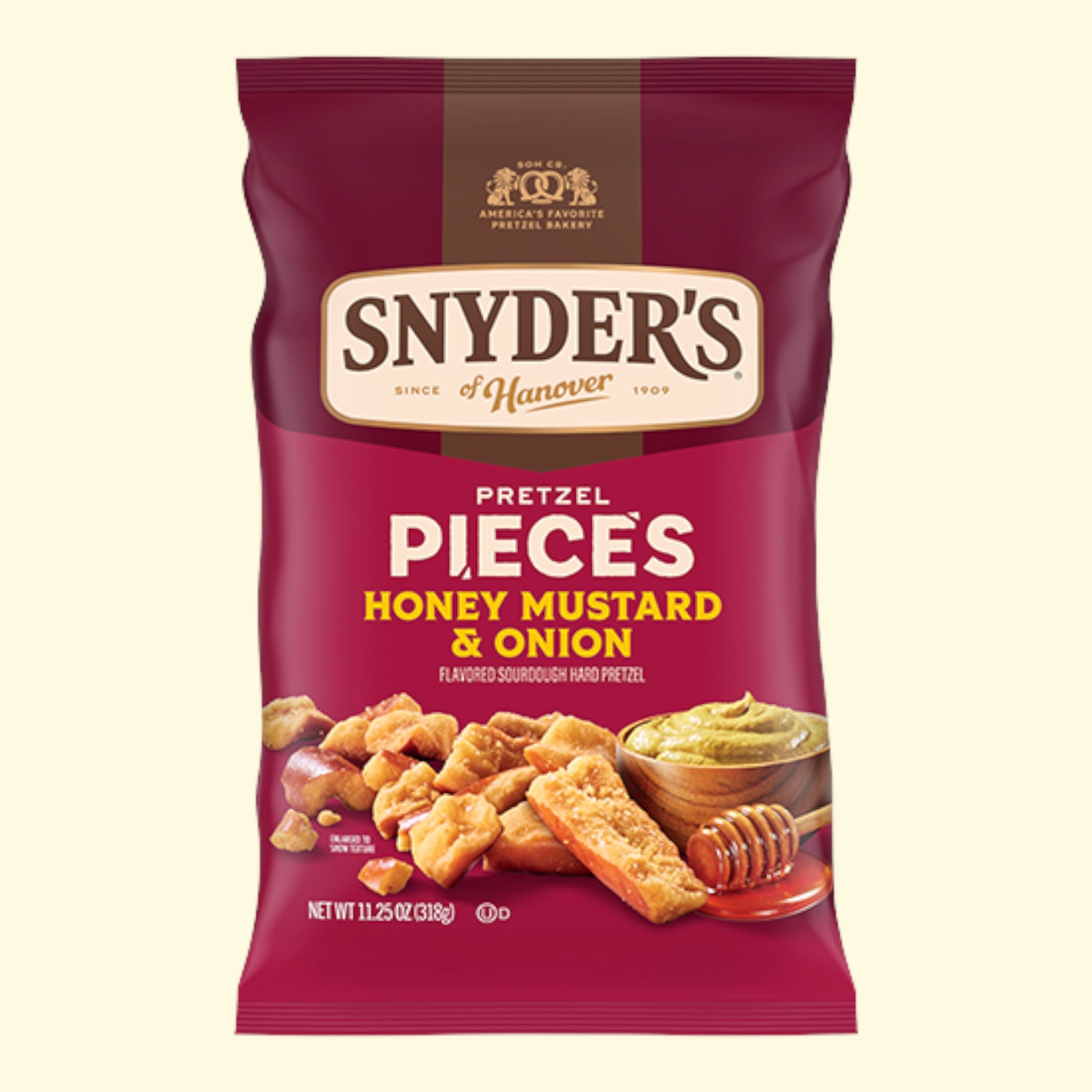 Snyder's of Hanover Pretzel Pieces Honey Mustard and Onion, 11.25oz — authentic US product shipped worldwide by Treatspree