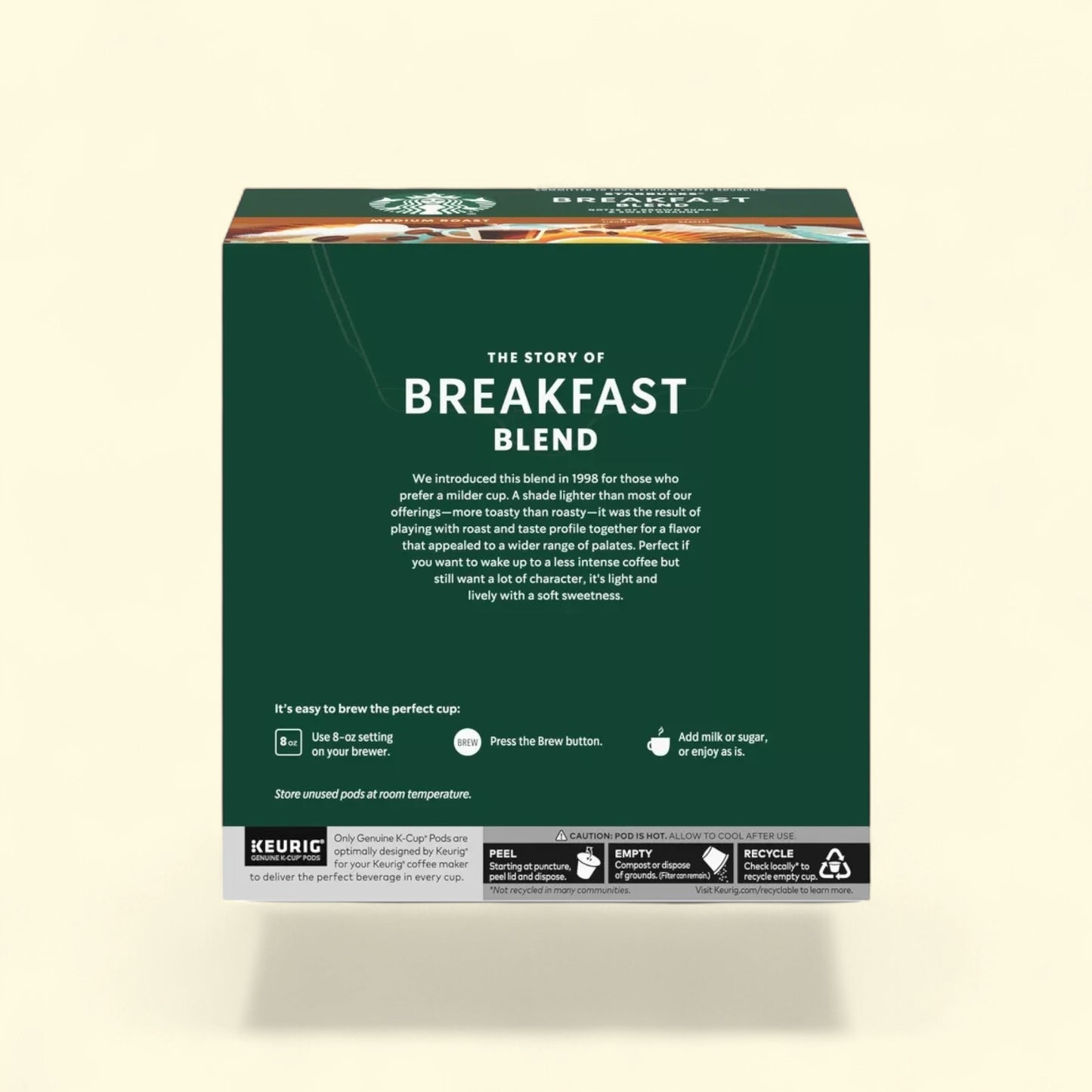 Treatspree Starbucks Breakfast Blend K-Cup Coffee Pods, medium roast, 32 count, 100% arabica beans.