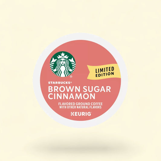 Treatspree Starbucks Brown Sugar Cinnamon flavored dark roast coffee pods, limited edition, 22 count.