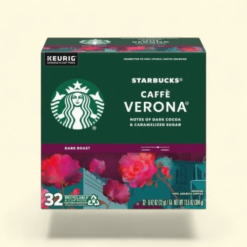 Starbucks Caffè Verona Dark Roast K-Cup Coffee Pods, 32 count — authentic US product shipped worldwide by Treatspree