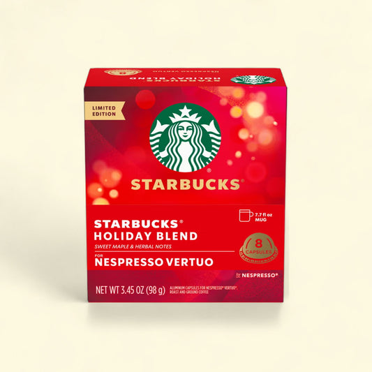 Treatspree Starbucks Holiday Blend Medium Roast Coffee Pods for Nespresso Vertuo, 8 count, limited edition