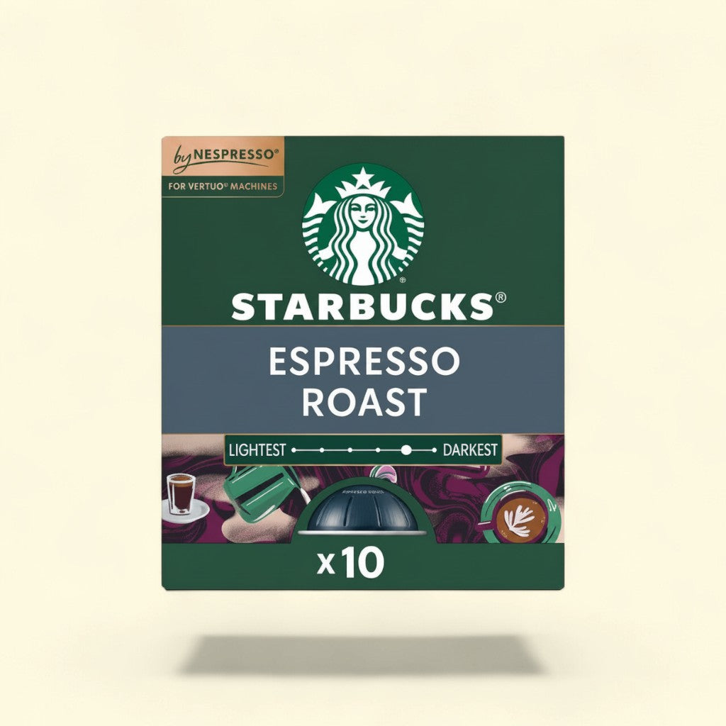 Treatspree Starbucks by Nespresso Espresso Roast coffee pods, 10 count, dark roast with molasses and caramel notes.