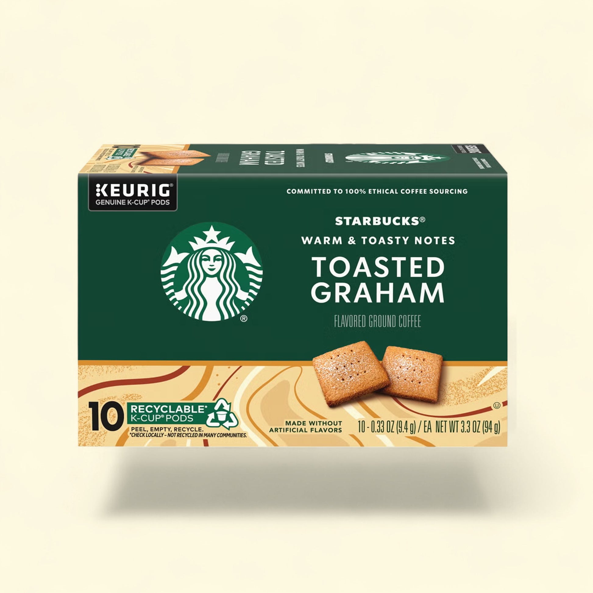 Treatspree Starbucks Toasted Graham K-Cup Coffee Pods, 10 count box with warm & toasty notes.