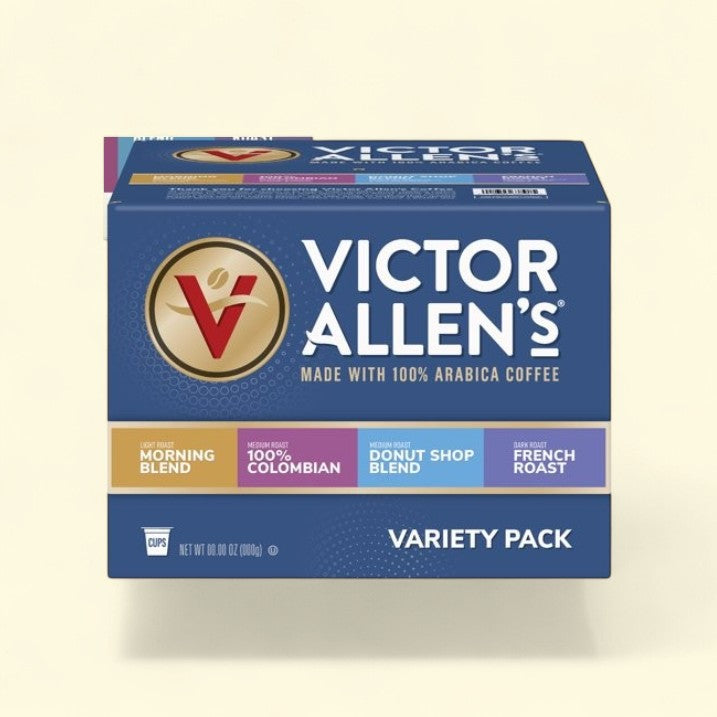 Treatspree Victor Allen's Coffee Favorites Variety Pack K-Cups, 100 count, 100% Arabica beans, includes Morning Blend, 100% Colombian, Donut Shop Blend, French Roast.