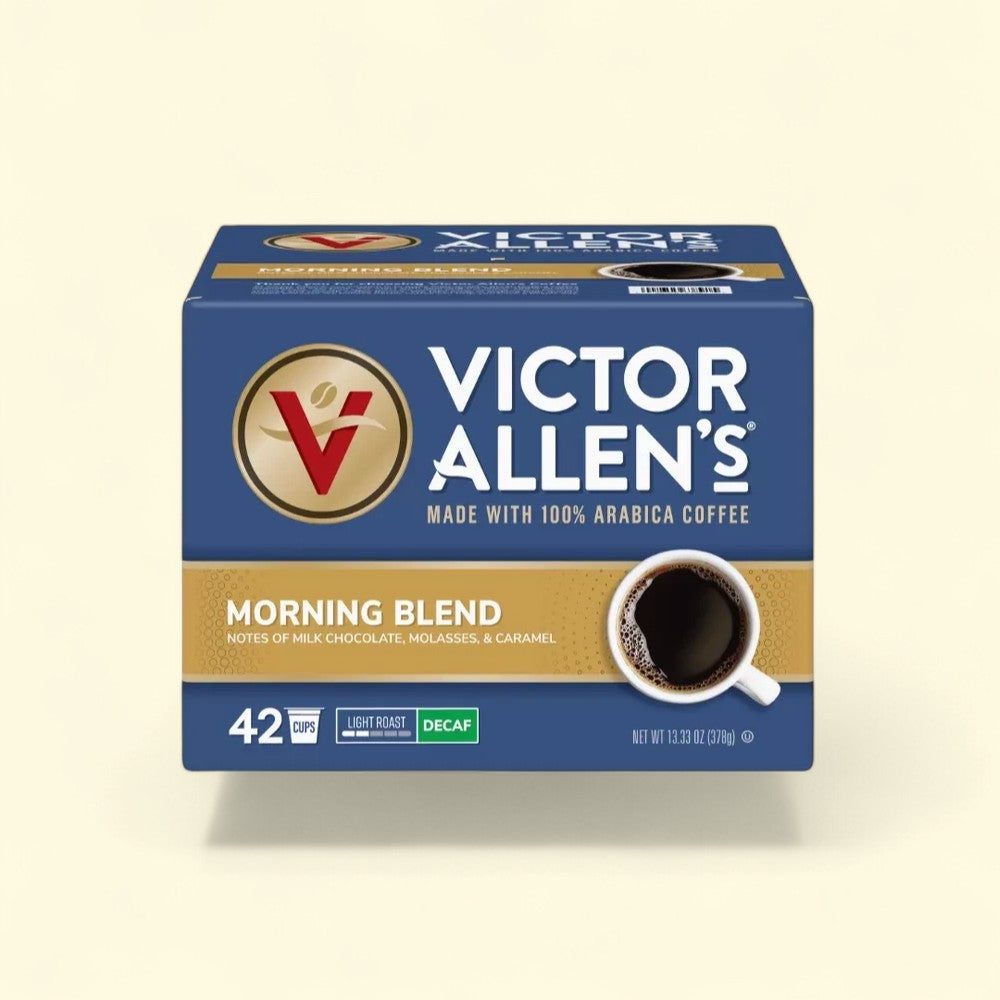 Treatspree Victor Allen's Coffee Decaf Morning Blend, 42 count light roast single-serve coffee pods made with 100% Arabica beans.