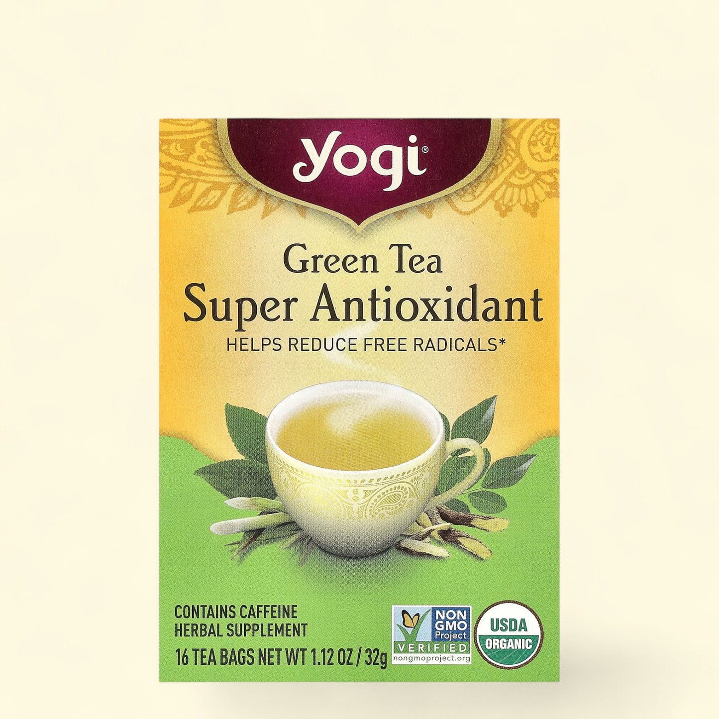 Treatspree Yogi Green Tea Bags, Super Antioxidant, 16 tea bags with citrus and floral notes, USDA Organic, Non-GMO